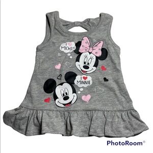 NWOT Mickey & Minnie Heather Gray Peplum Tank Size 18M